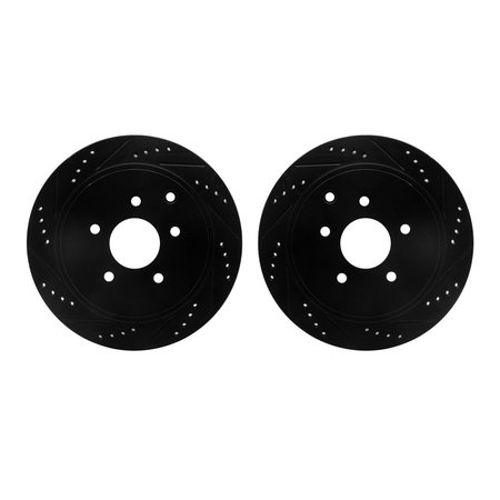 DYNAMIC FRICTION CO Rotors-Drilled and Slotted-Black, Zinc Plated black, Zinc Coated, 8002-67079 8002-67079